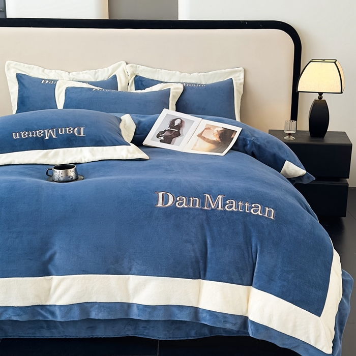 91家纺网 家纺一手货源 找家纺 （总）苏木年华 2025新款230克高克重牛奶绒绣花四件套系列-曼德拉