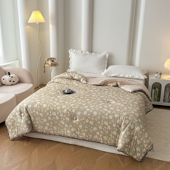 91家纺网 家纺一手货源 找家纺 花满路 2025新款亲肤柔软卡通系列豆豆被子被芯 西野暮色