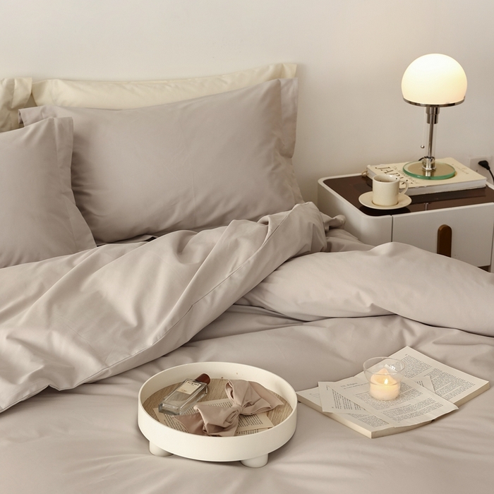 91家纺网 家纺一手货源 找家纺 （总）花时间 2023新款100S全棉磨毛四件套-初暖