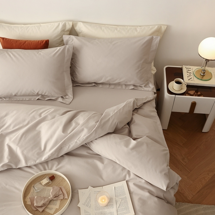 91家纺网 家纺一手货源 找家纺 （总）花时间 2023新款100S全棉磨毛四件套-初暖