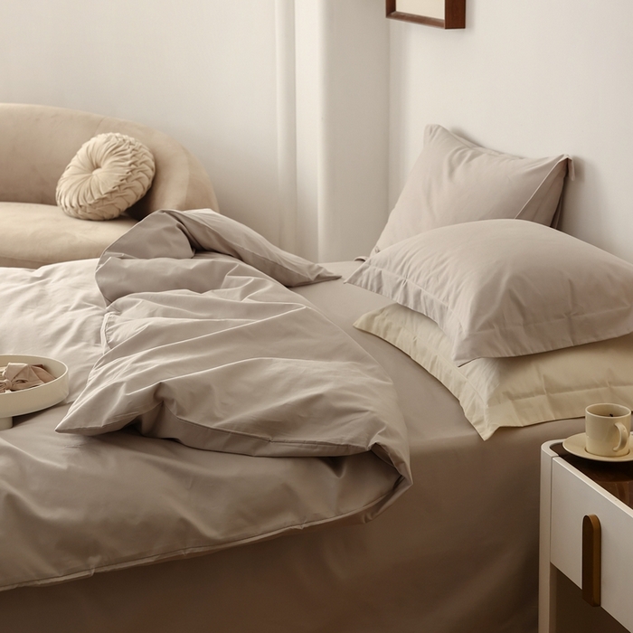 91家纺网 家纺一手货源 找家纺 （总）花时间 2023新款100S全棉磨毛四件套-初暖