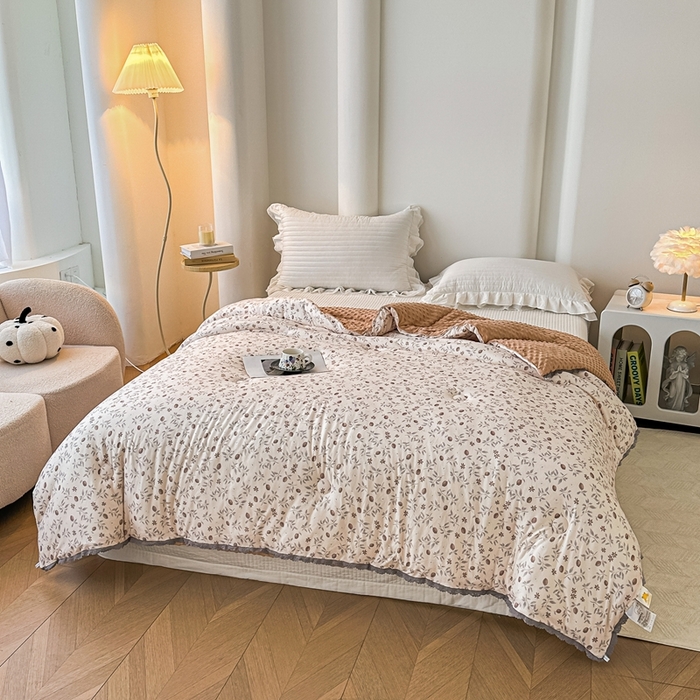 91家纺网 家纺一手货源 找家纺 花满路 2025新款亲肤柔软卡通系列豆豆被子被芯 硕果满园