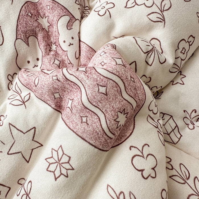 91家纺网 家纺一手货源 找家纺 花满路 2025新款亲肤柔软卡通系列豆豆被子被芯 小兔森林