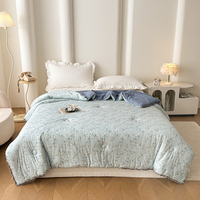 91家纺网 家纺一手货源 找家纺 （总）花满路 2025新款亲肤柔软卡通系列豆豆被子被芯