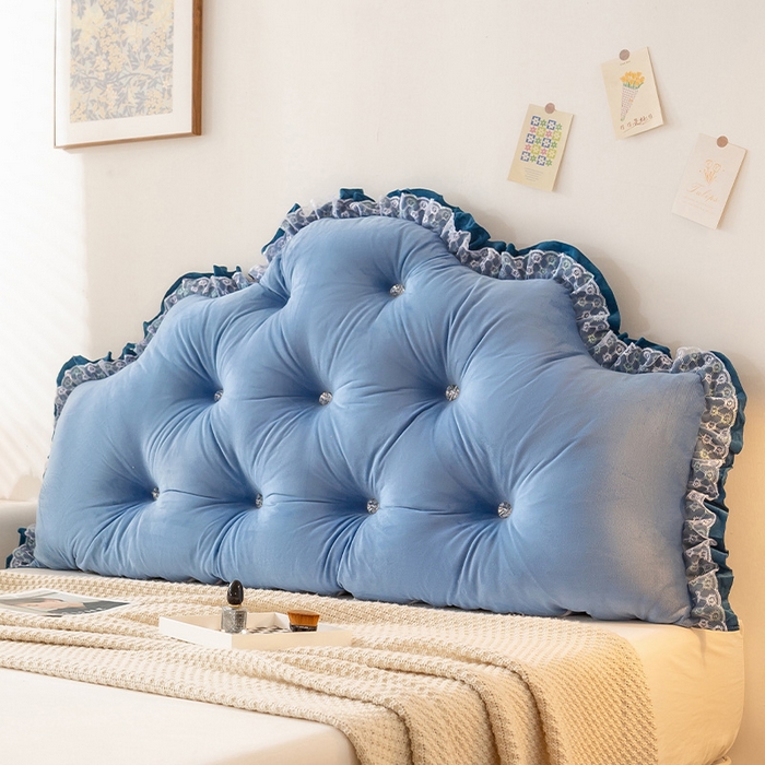 91家纺网 家纺一手货源 找家纺 碧尔家居 2025新款床头软靠垫加厚防撞靠背卧室靠枕固定绑带榻榻米软包可拆洗-朦胧 朦胧-天蓝