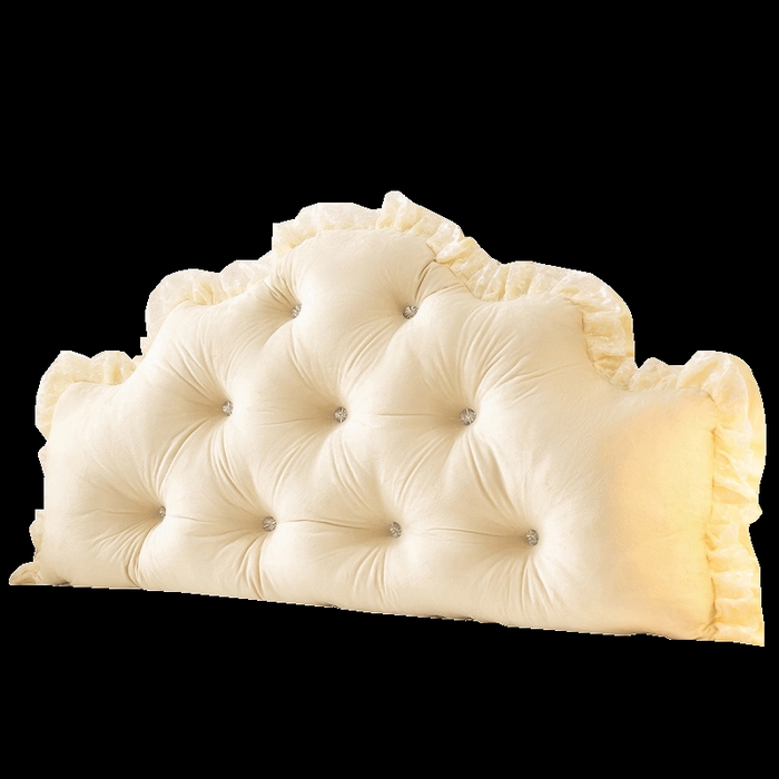 91家纺网 家纺一手货源 找家纺 碧尔家居 2025新款床头软靠垫加厚防撞靠背卧室靠枕固定绑带榻榻米软包可拆洗-朦胧 朦胧-米黄