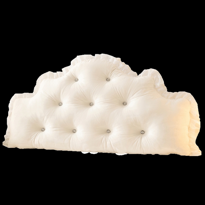 91家纺网 家纺一手货源 找家纺 碧尔家居 2025新款床头软靠垫加厚防撞靠背卧室靠枕固定绑带榻榻米软包可拆洗-朦胧 朦胧-乳白