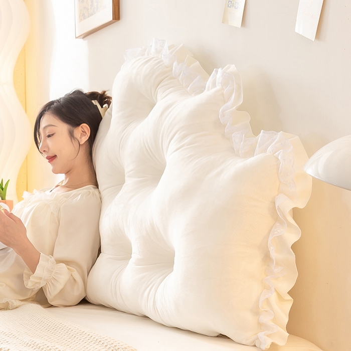 91家纺网 家纺一手货源 找家纺 碧尔家居 2025新款床头软靠垫加厚防撞靠背卧室靠枕固定绑带榻榻米软包可拆洗-朦胧 朦胧-乳白