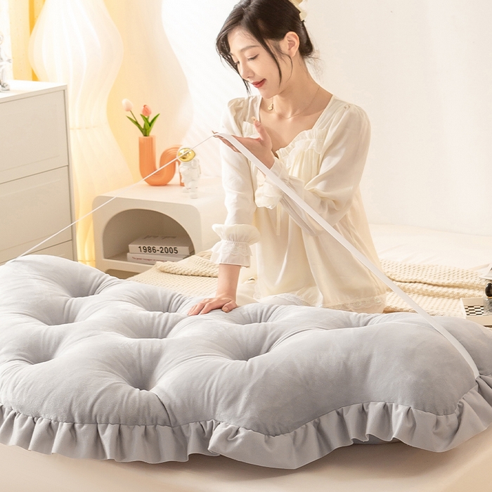 91家纺网 家纺一手货源 找家纺 碧尔家居 2025新款床头软靠垫加厚防撞靠背卧室靠枕固定绑带榻榻米软包可拆洗-朦胧 朦胧-银灰