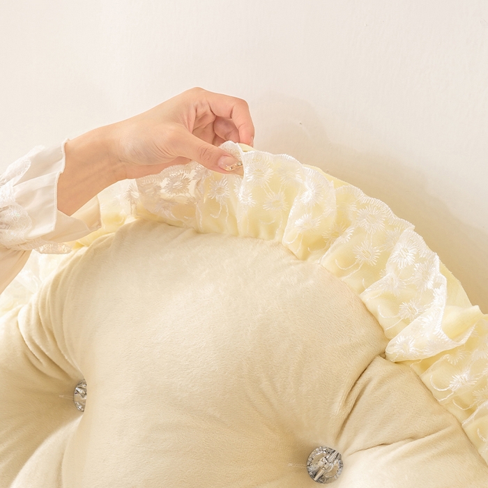 91家纺网 家纺一手货源 找家纺 碧尔家居 2025新款床头软靠垫加厚防撞靠背卧室靠枕固定绑带榻榻米软包可拆洗-朦胧 朦胧-米黄