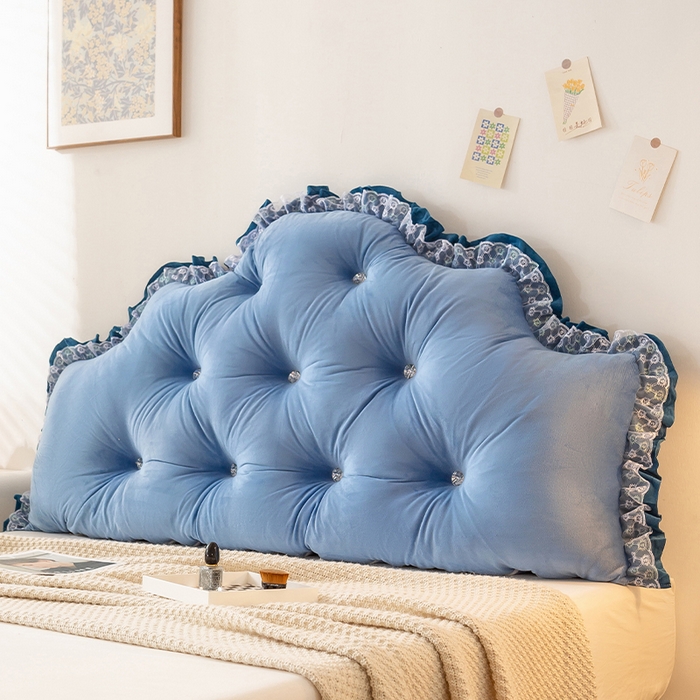 91家纺网 家纺一手货源 找家纺 碧尔家居 2025新款床头软靠垫加厚防撞靠背卧室靠枕固定绑带榻榻米软包可拆洗-朦胧 朦胧-天蓝