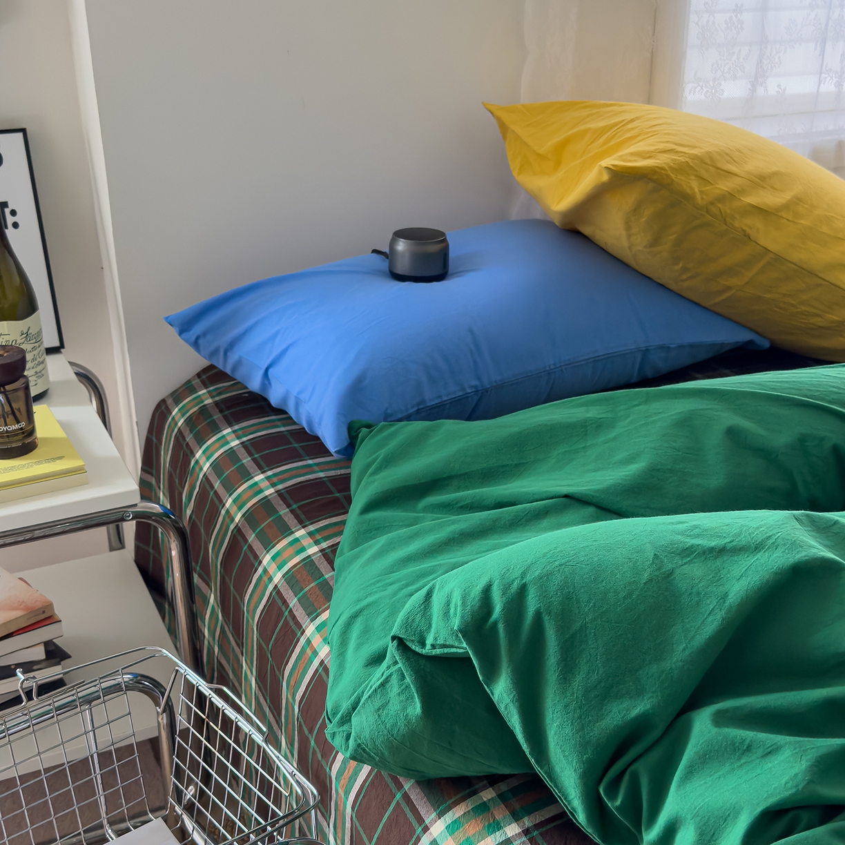 91家纺网 家纺一手货源 找家纺 （总）对白 2025新款全棉纯棉色织水洗棉四件套-绿野仙踪