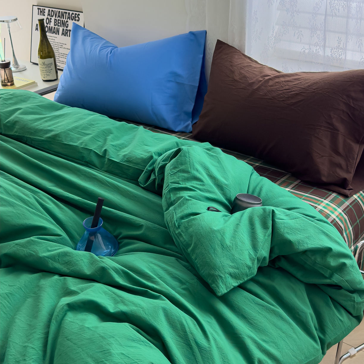 91家纺网 家纺一手货源 找家纺 （总）对白 2025新款全棉纯棉色织水洗棉四件套-绿野仙踪