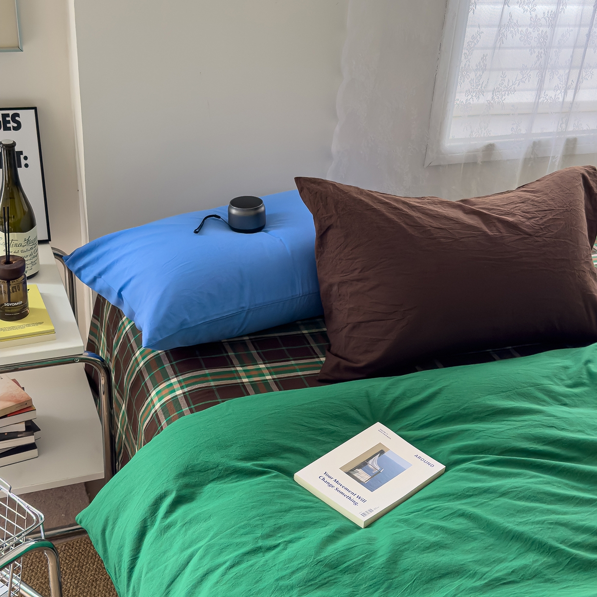 91家纺网 家纺一手货源 找家纺 （总）对白 2025新款全棉纯棉色织水洗棉四件套-绿野仙踪