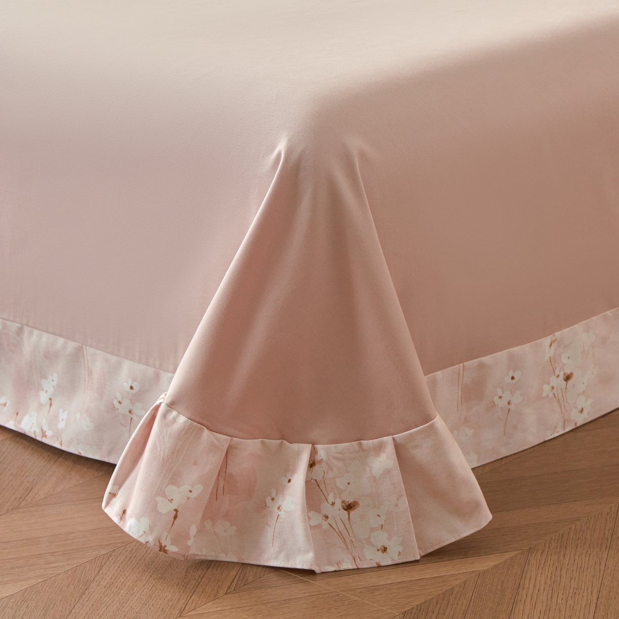 91家纺网 家纺一手货源 找家纺 洺兰家居 2025年新款秋冬加厚全棉磨毛四件套纯棉生态磨毛印花套件 黛玉轻妆-粉