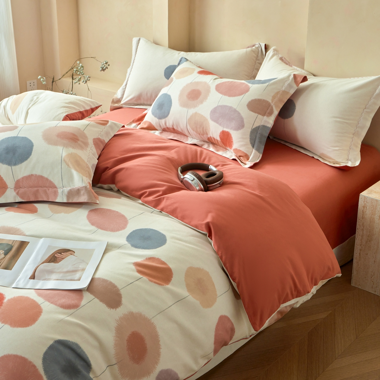 91家纺网 家纺一手货源 找家纺 （总）洺兰家居 2025年新款秋冬加厚全棉磨毛四件套纯棉生态磨毛印花套件