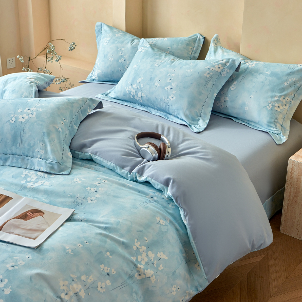 91家纺网 家纺一手货源 找家纺 （总）洺兰家居 2025年新款秋冬加厚全棉磨毛四件套纯棉生态磨毛印花套件