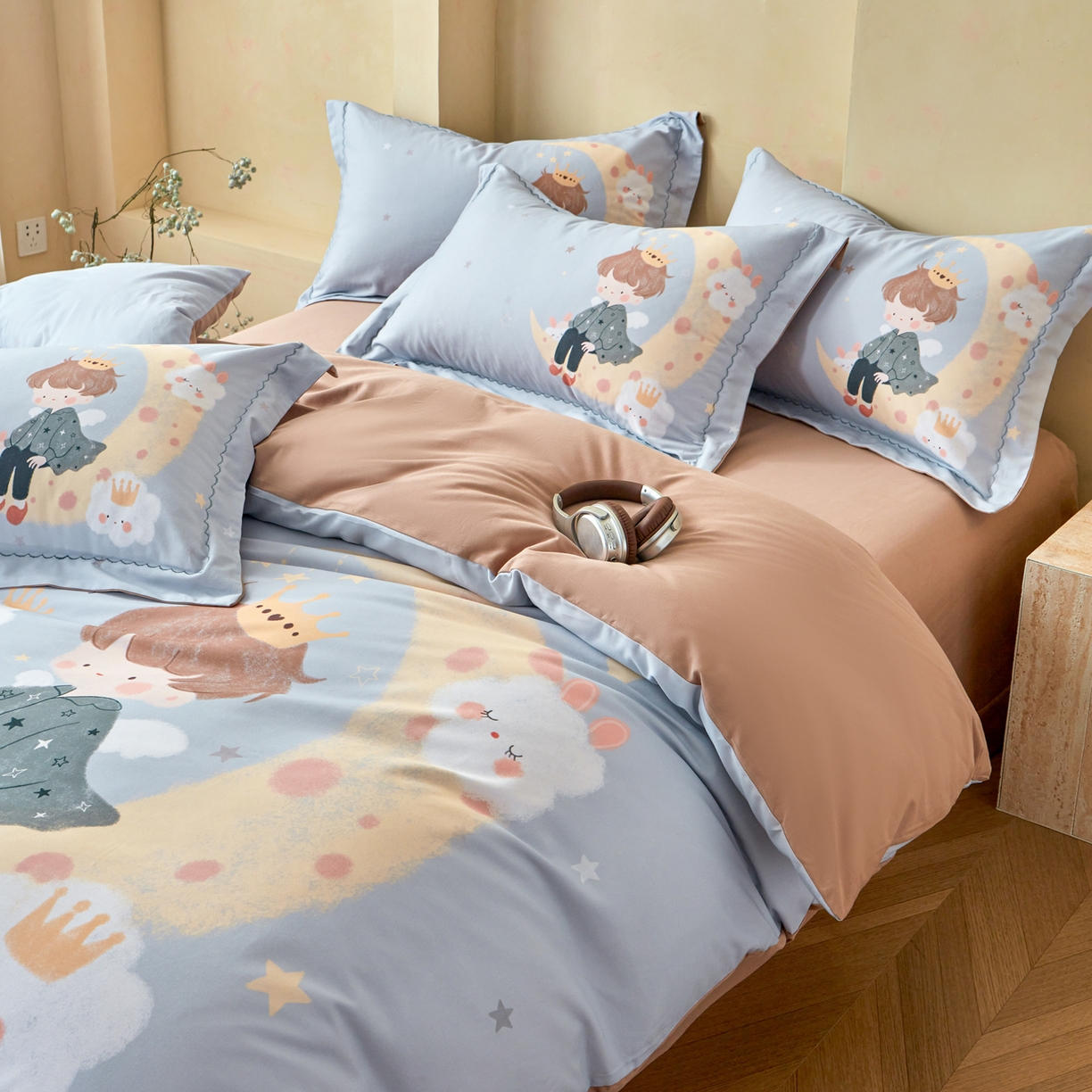 91家纺网 家纺一手货源 找家纺 （总）洺兰家居 2025年新款秋冬加厚全棉磨毛四件套纯棉生态磨毛印花套件