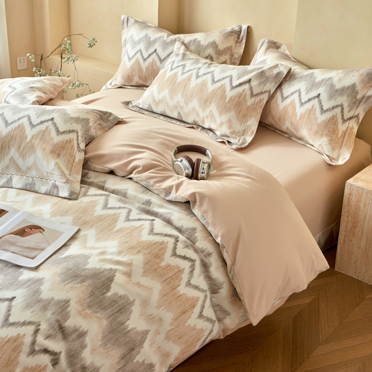 91家纺网 家纺一手货源 找家纺 （总）洺兰家居 2025年新款秋冬加厚全棉磨毛四件套纯棉生态磨毛印花套件