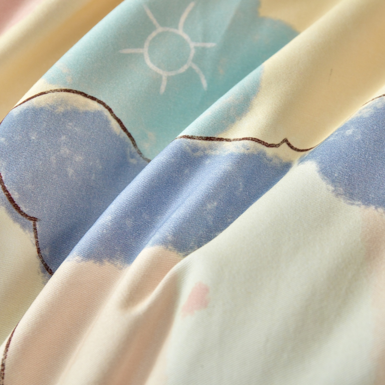 91家纺网 家纺一手货源 找家纺 洺兰家居 2025年新款秋冬加厚全棉磨毛四件套纯棉生态磨毛印花套件 可爱哆-米