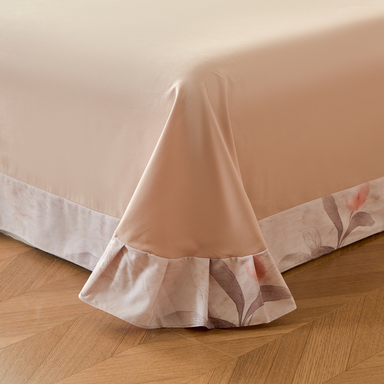 91家纺网 家纺一手货源 找家纺 洺兰家居 2025年新款秋冬加厚全棉磨毛四件套纯棉生态磨毛印花套件 枇杷果-粉