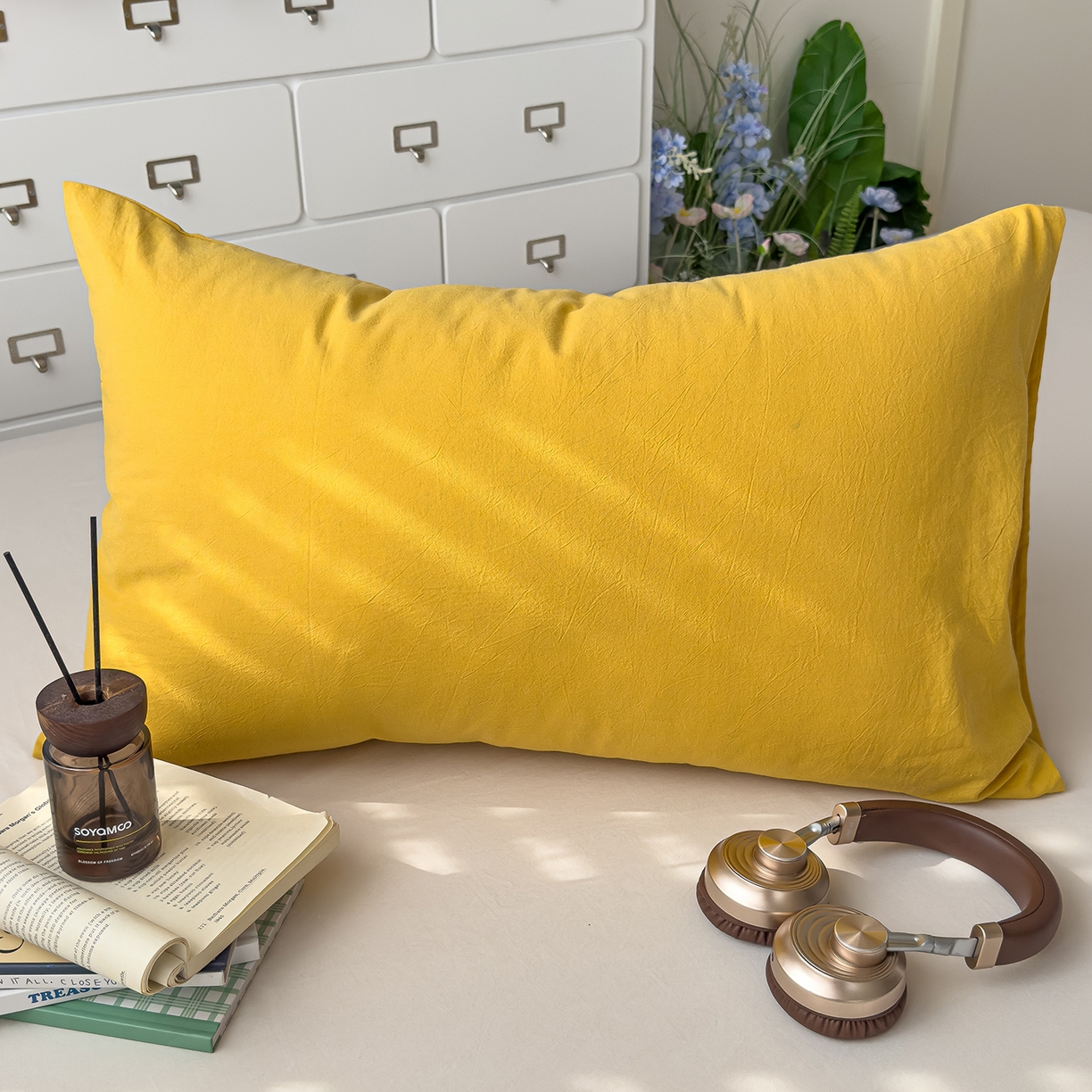 91家纺网 家纺一手货源 找家纺 （总）对白 2025新款全棉纯棉色织水洗棉单枕套 枕套单件-绿野仙踪