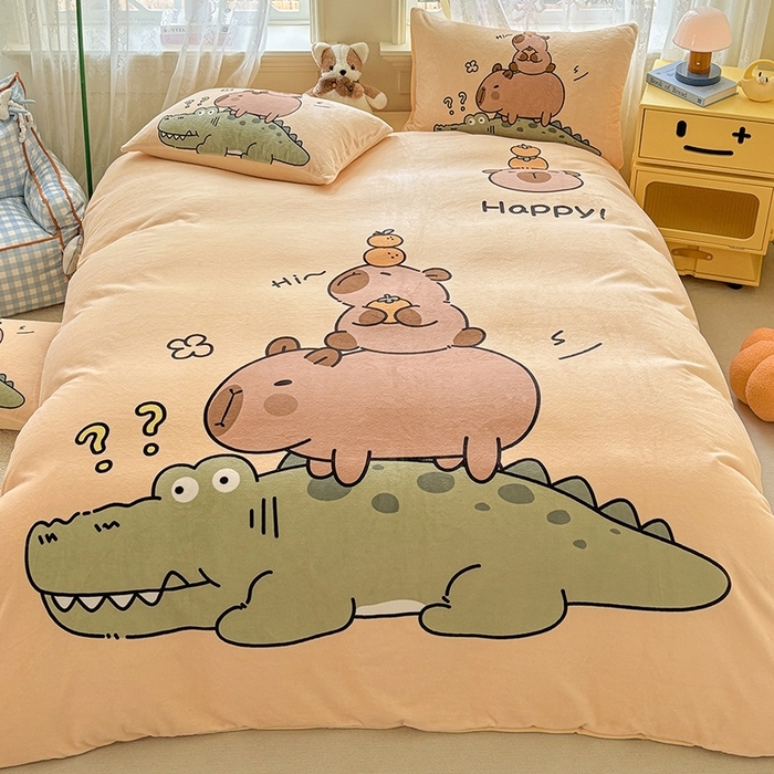 91家纺网 家纺一手货源 找家纺 （总）ds生活馆 2025新款大版高克重双面牛奶绒四件套