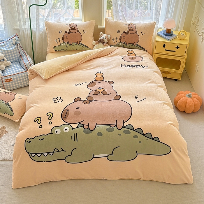 （总）ds生活馆 2025新款大版高克重双面牛奶绒四件套