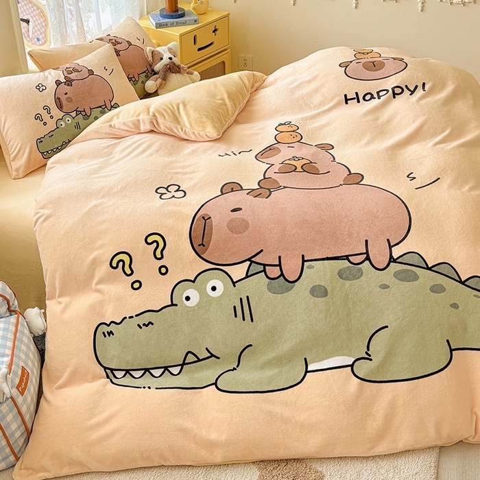 91家纺网 家纺一手货源 找家纺 （总）ds生活馆 2025新款大版高克重双面牛奶绒四件套