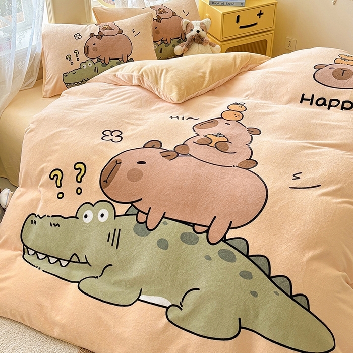 91家纺网 家纺一手货源 找家纺 （总）ds生活馆 2025新款大版高克重双面牛奶绒四件套