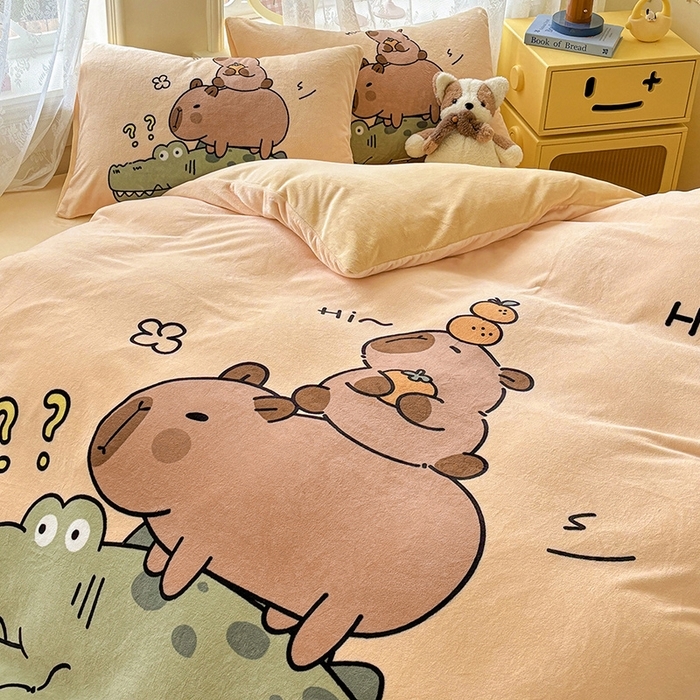 91家纺网 家纺一手货源 找家纺 （总）ds生活馆 2025新款大版高克重双面牛奶绒四件套