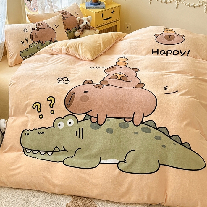 91家纺网 家纺一手货源 找家纺 （总）ds生活馆 2025新款大版高克重双面牛奶绒四件套