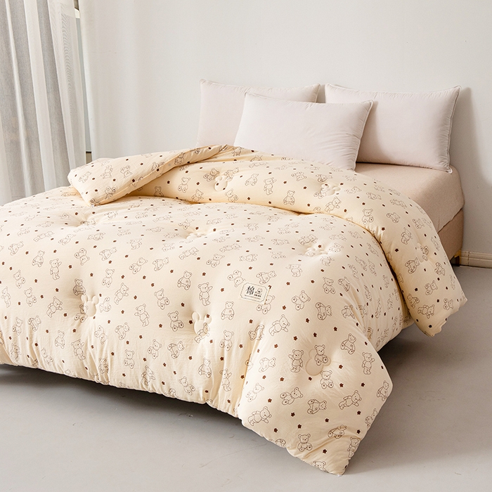 91家纺网 家纺一手货源 找家纺 （总）美丽折家纺 2025新款印花熊棉花被被芯被子冬被