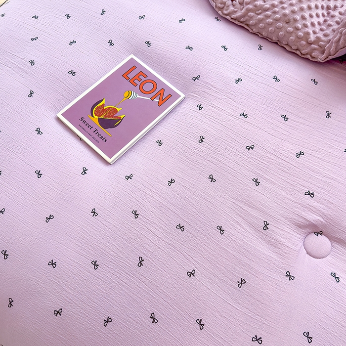 91家纺网 家纺一手货源 找家纺 好梦来家纺（原锦茂家纺） 2025新款水洗高克重双层纱豆豆被子加厚保暖被芯春秋被冬被 蝴蝶结