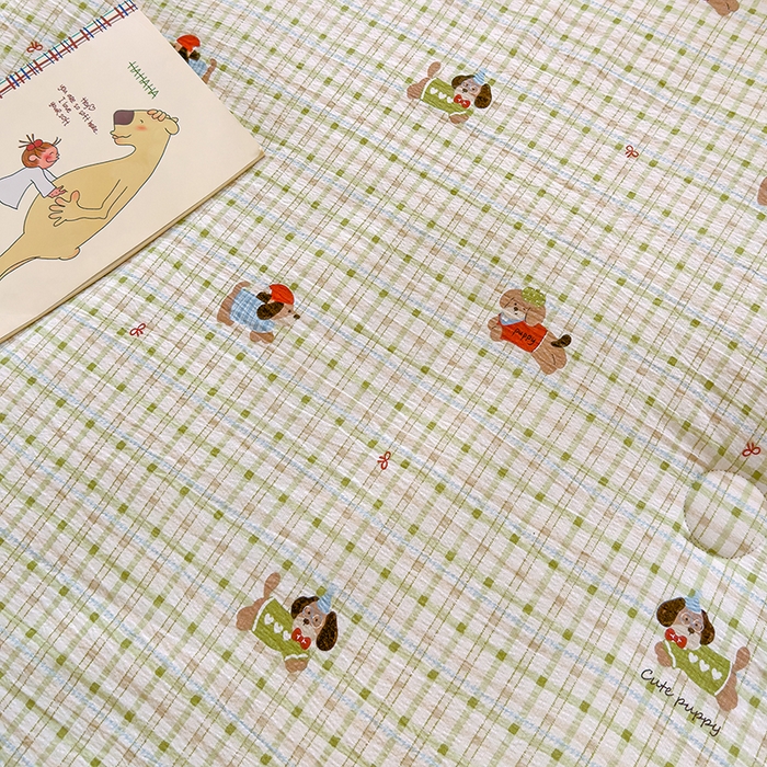 91家纺网 家纺一手货源 找家纺 好梦来家纺（原锦茂家纺） 2025新款水洗高克重双层纱豆豆被子加厚保暖被芯春秋被冬被 腊肠狗