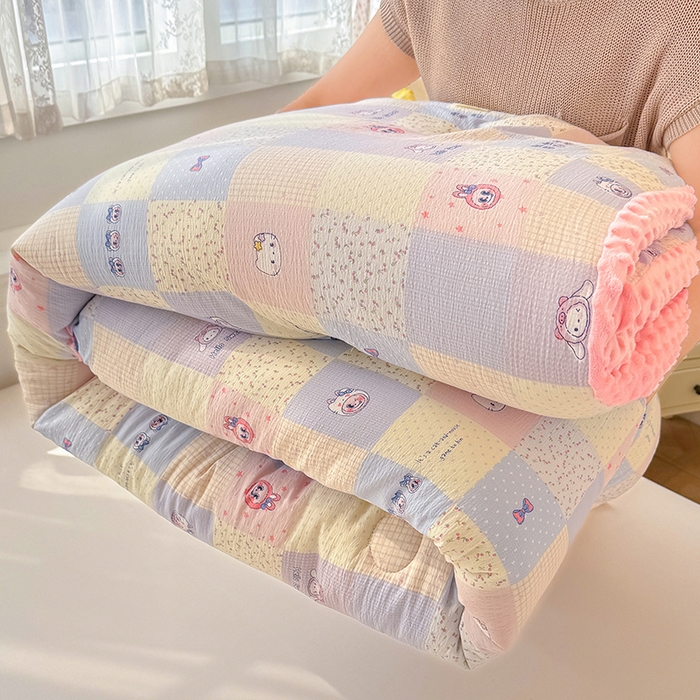 91家纺网 家纺一手货源 找家纺 好梦来家纺（原锦茂家纺） 2025新款水洗高克重双层纱豆豆被子加厚保暖被芯春秋被冬被 奇幻之旅