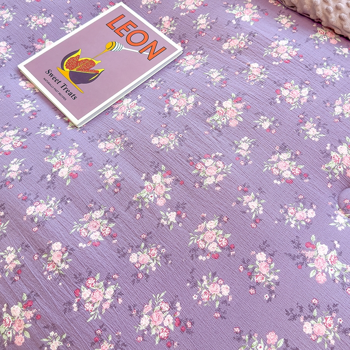 91家纺网 家纺一手货源 找家纺 好梦来家纺（原锦茂家纺） 2025新款水洗高克重双层纱豆豆被子加厚保暖被芯春秋被冬被 蔷薇之恋-紫