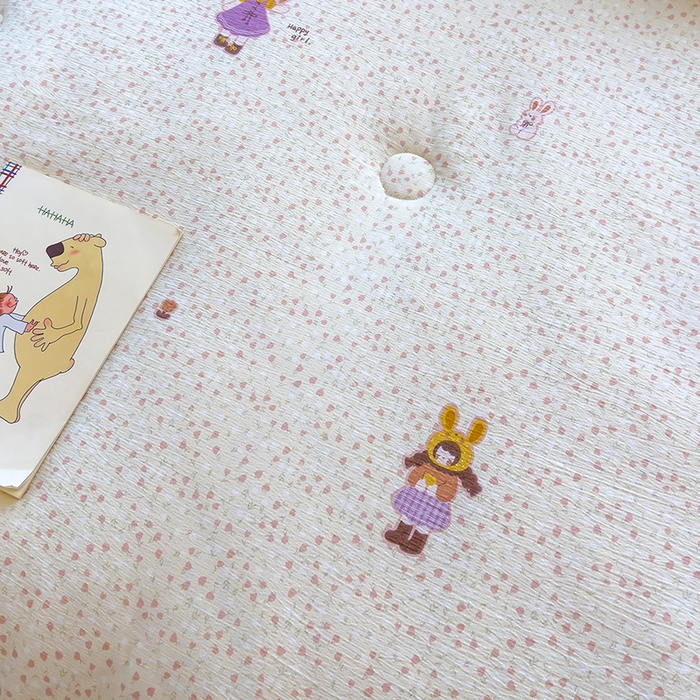 91家纺网 家纺一手货源 找家纺 好梦来家纺（原锦茂家纺） 2025新款水洗高克重双层纱豆豆被子加厚保暖被芯春秋被冬被 小女孩