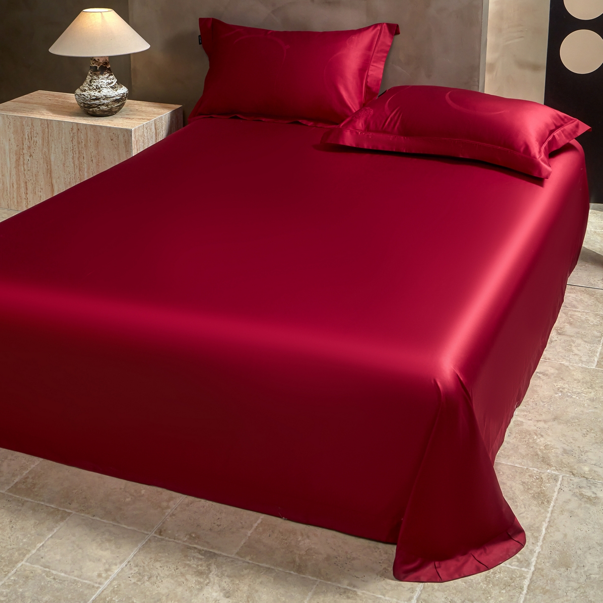 91家纺网 家纺一手货源 找家纺 洺兰家居 2025新款新疆长绒棉纯棉60支大提花大红婚庆埋绳款四件套 百年好合