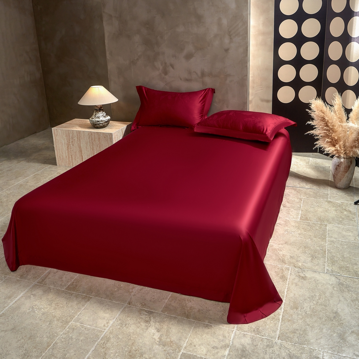 91家纺网 家纺一手货源 找家纺 洺兰家居 2025新款新疆长绒棉纯棉60支大提花大红婚庆埋绳款四件套 万事如意