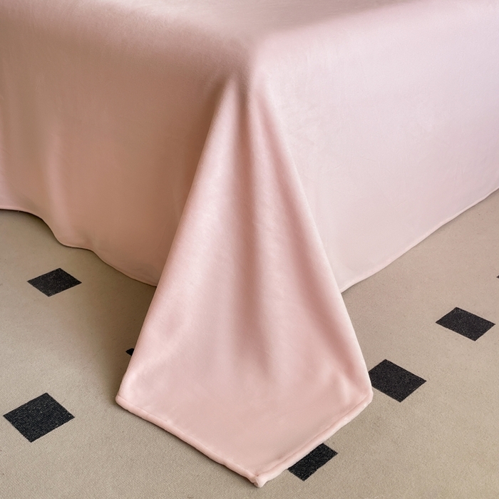 91家纺网 家纺一手货源 找家纺 （总）金牛座家纺 2025新款韩版木耳花边刺绣牛奶绒四件套-小欢喜