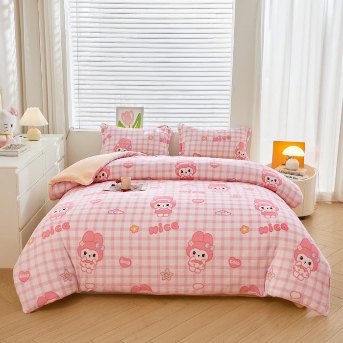 91家纺网 家纺一手货源 找家纺 森璐家纺 2025新款亲肤可拆卸牛奶绒棉花被子被芯 星星小美