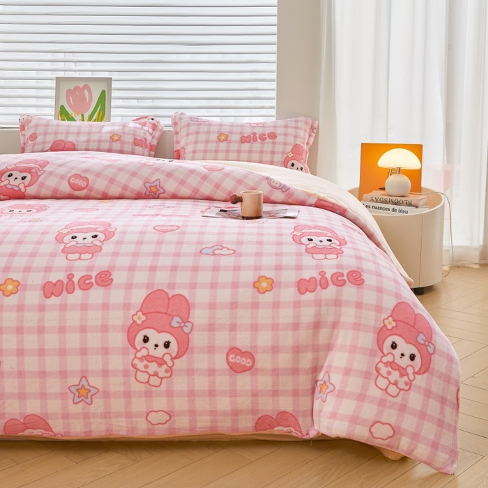 91家纺网 家纺一手货源 找家纺 森璐家纺 2025新款亲肤可拆卸牛奶绒棉花被子被芯 星星小美