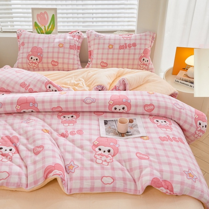 91家纺网 家纺一手货源 找家纺 森璐家纺 2025新款亲肤可拆卸牛奶绒棉花被子被芯 星星小美