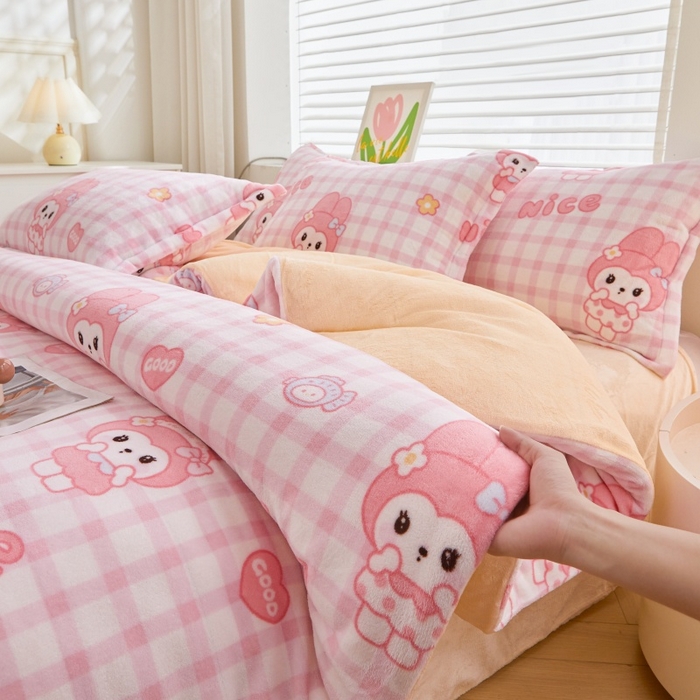 91家纺网 家纺一手货源 找家纺 森璐家纺 2025新款亲肤可拆卸牛奶绒棉花被子被芯 星星小美