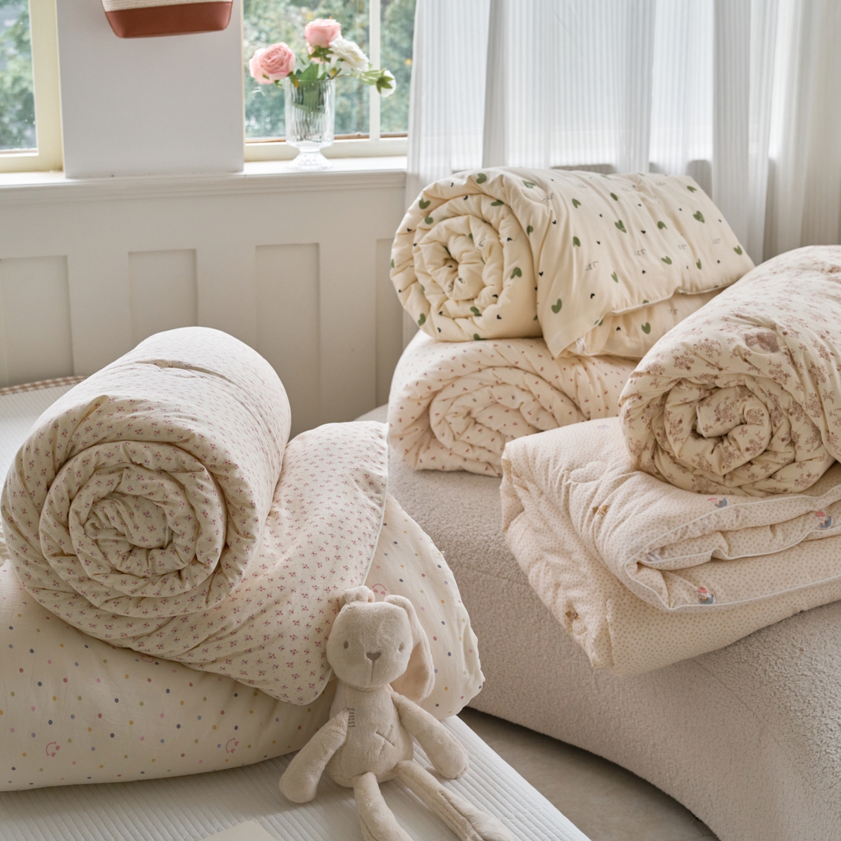 91家纺网 家纺一手货源 找家纺 久典家居 2025新款云糯棉印花大豆被被子被芯 组合图仅供展示不可下单