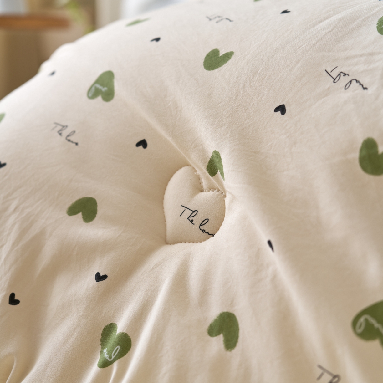 91家纺网 家纺一手货源 找家纺 久典家居 2025新款云糯棉印花大豆被被子被芯 爱心