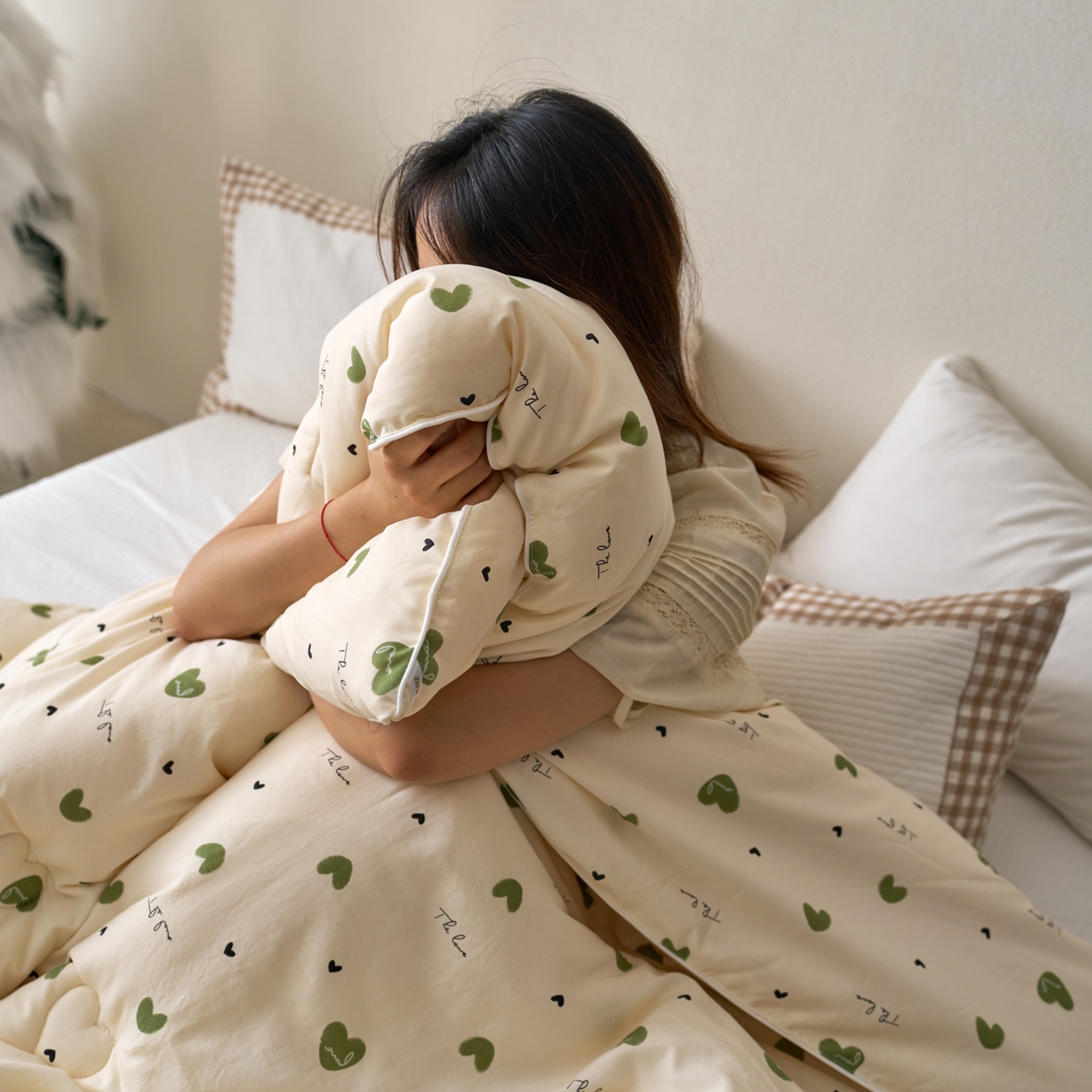 91家纺网 家纺一手货源 找家纺 久典家居 2025新款云糯棉印花大豆被被子被芯 爱心