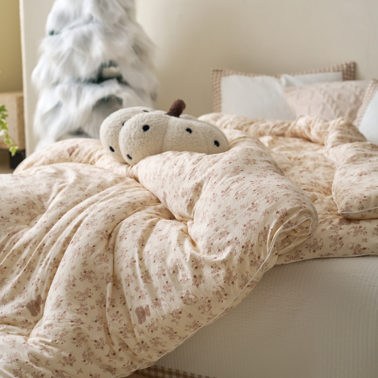 91家纺网 家纺一手货源 找家纺 久典家居 2025新款云糯棉印花大豆被被子被芯 小熊