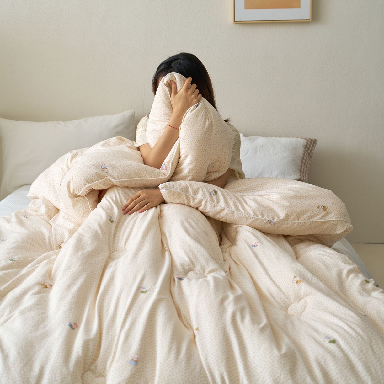 91家纺网 家纺一手货源 找家纺 久典家居 2025新款云糯棉印花大豆被被子被芯 淘气狗